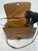 Celine Classic Box Bag In Smooth Tan Leather