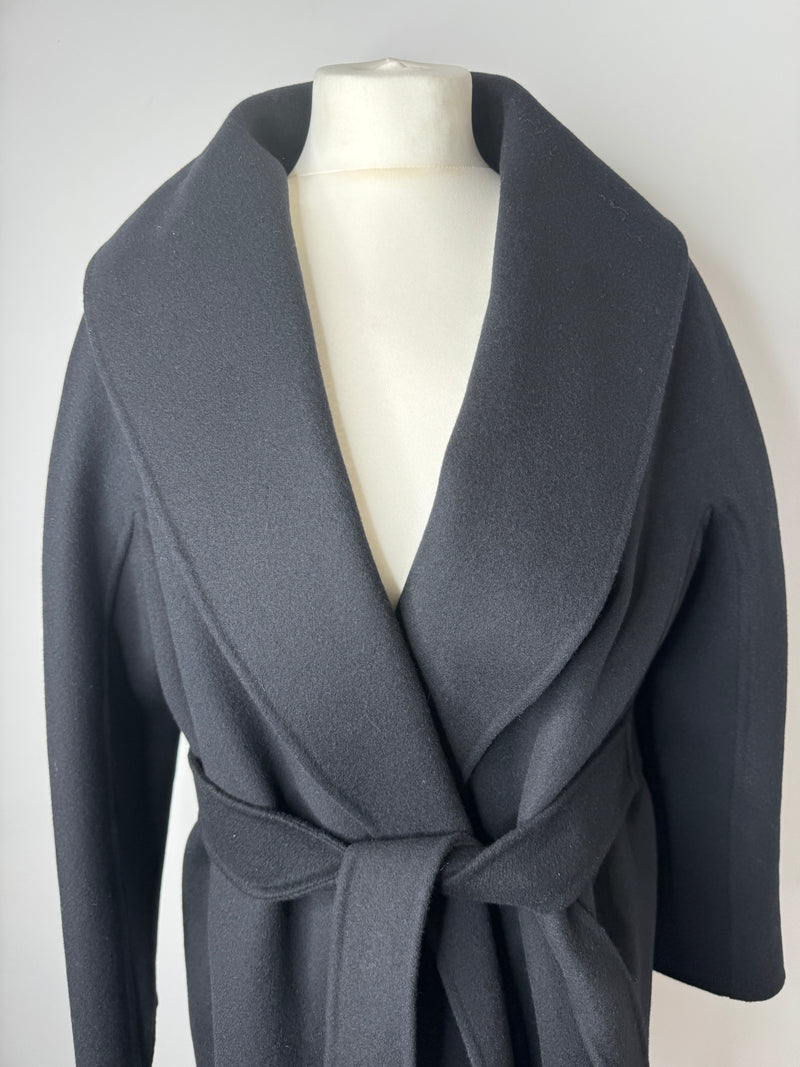 Max Mara Black Belted Cardigan (Size 42 / UK 12)