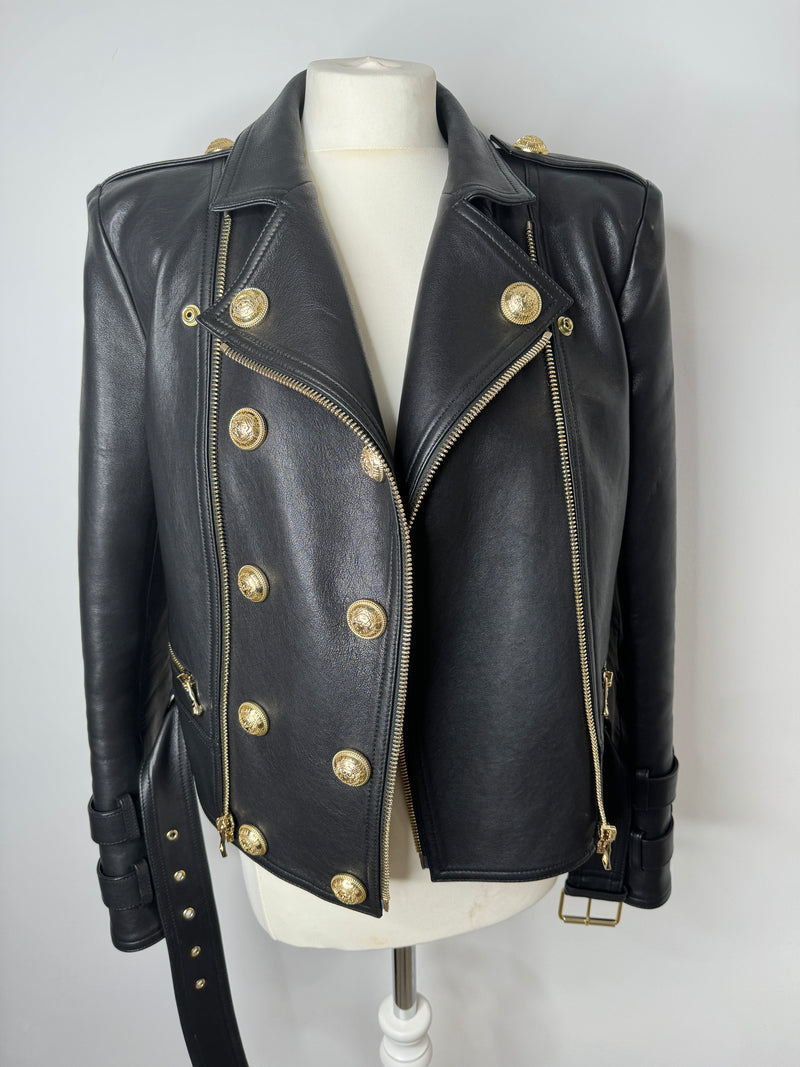 Balmain Leather Jacket (Size 40/UK 10)