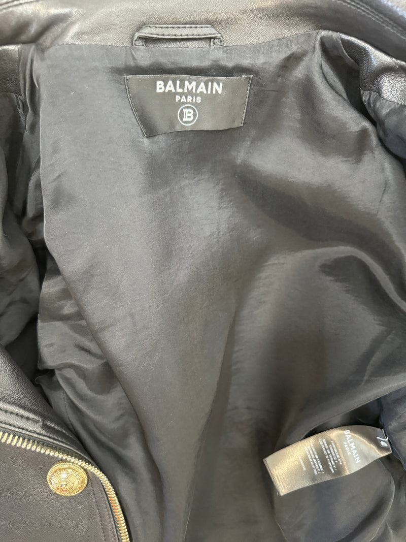 Balmain Leather Jacket (Size 40/UK 10)