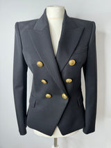 Balmain Black Double Breasted Blazer (Size FR40/ UK 10)