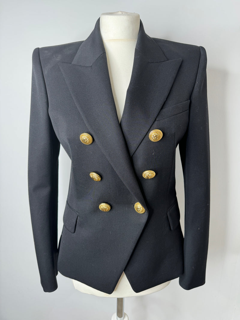 Balmain Black Double Breasted Blazer (Size FR40/ UK 10)