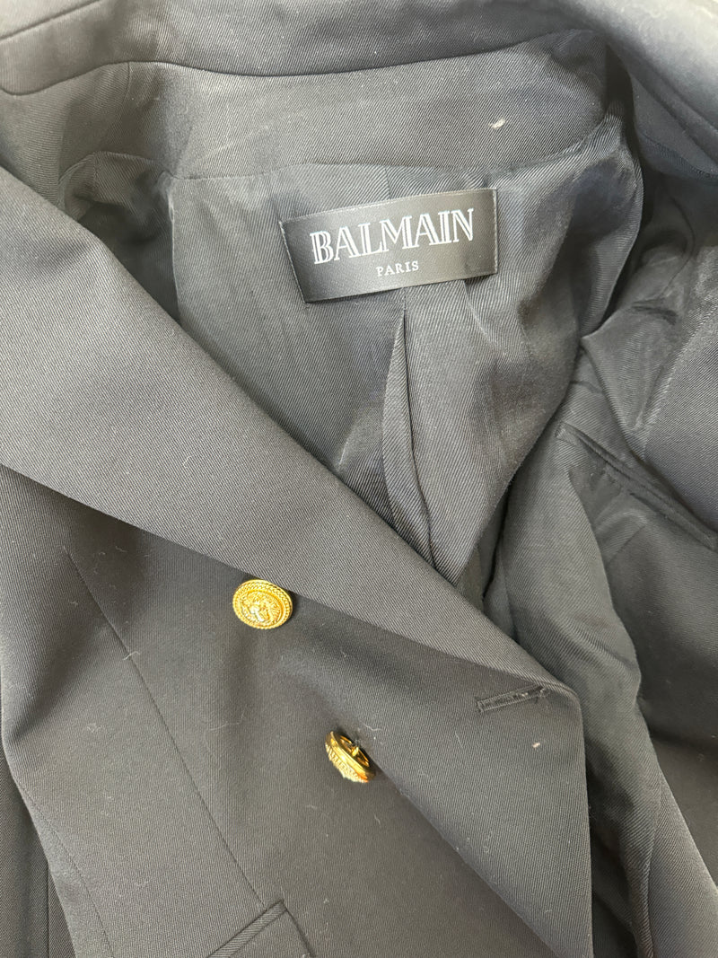 Balmain Black Double Breasted Blazer (Size FR40/ UK 10)