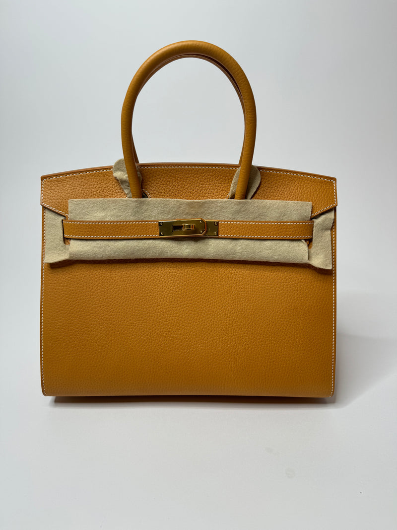 Hermès Sellier Birkin 30 In Natural Sable Madame Leather With Gold Hardware