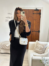 Chanel White Lacquered Flap Bag