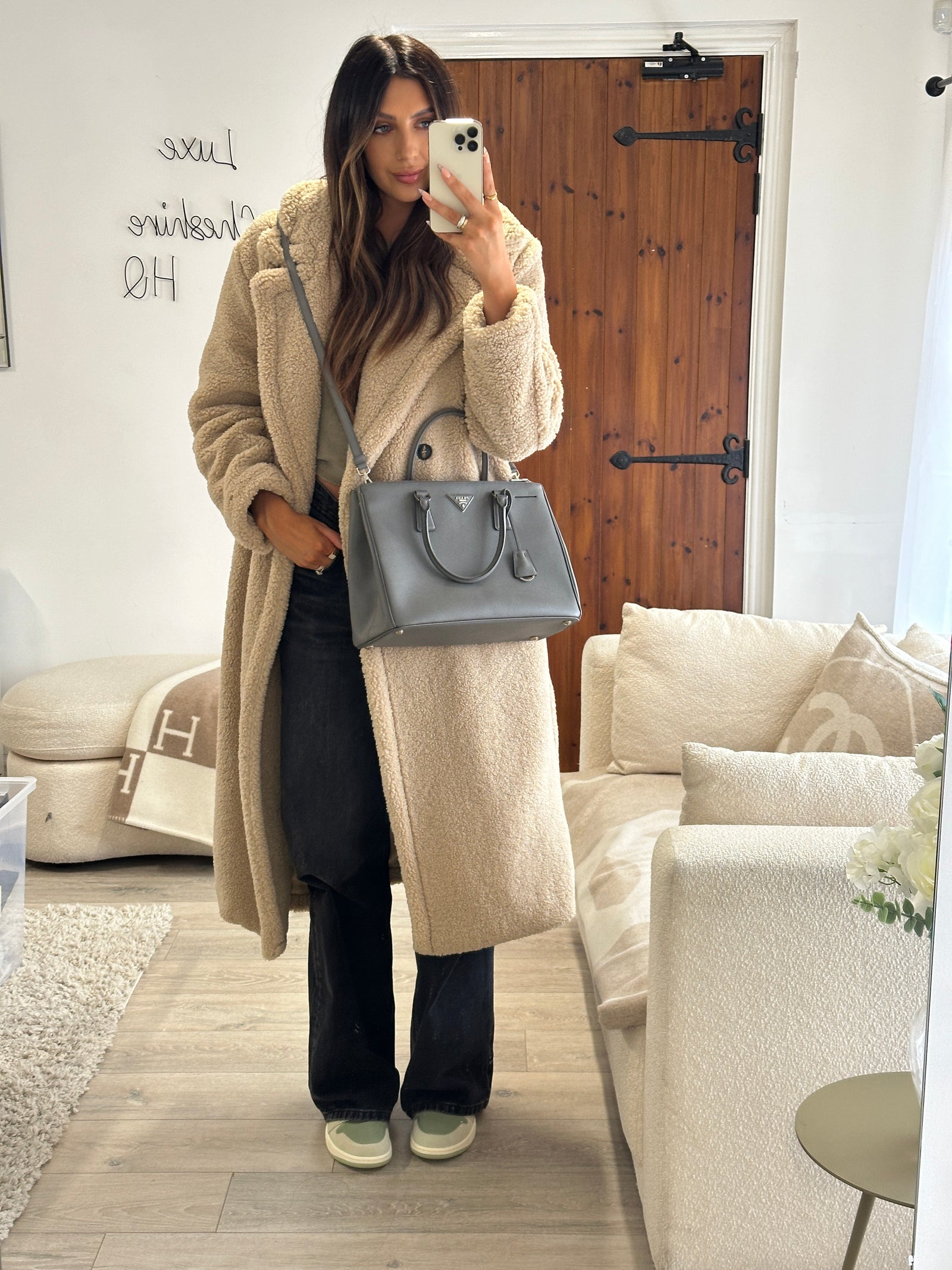 Prada saffiano grey on sale