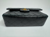 Chanel Vintage Black Lambskin Leather Small Classic Double Flap
