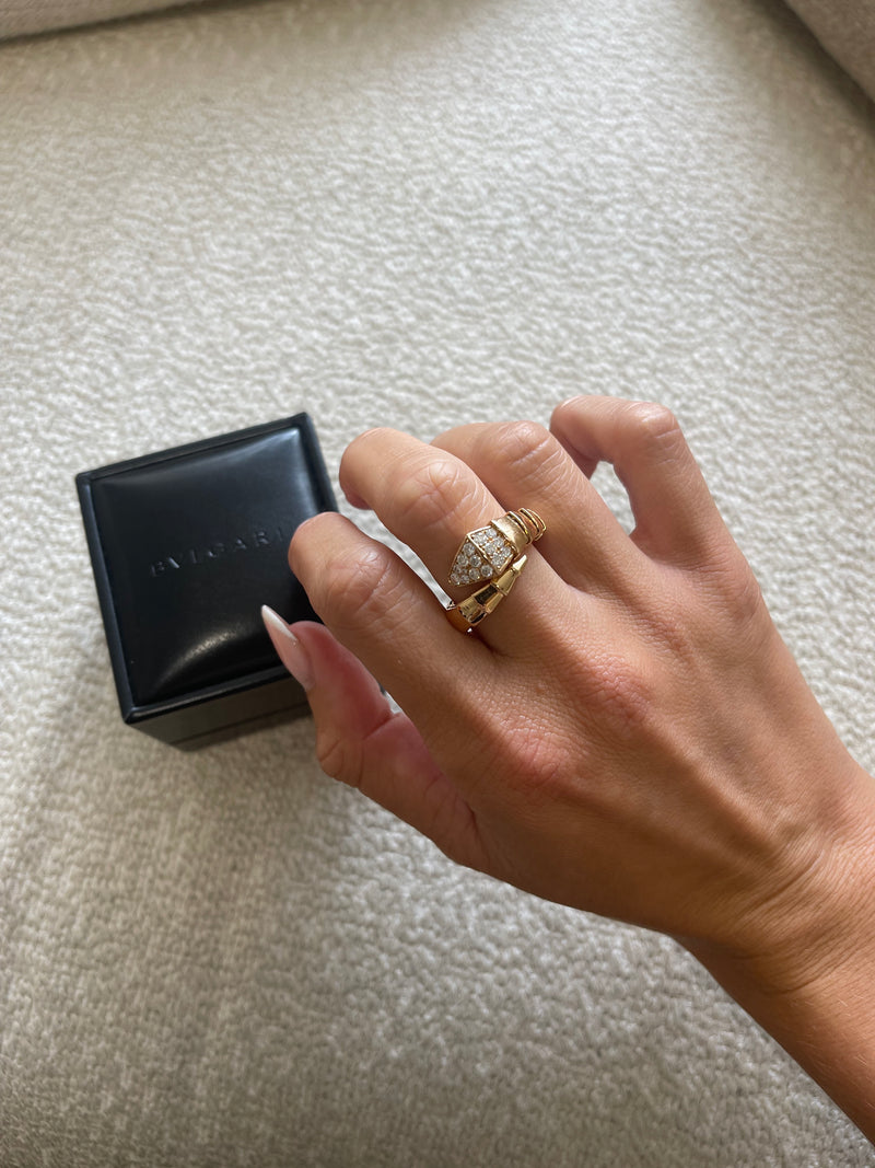 Bvlgari 18kt Rose Gold Serpenti Viper Ring (Size L)