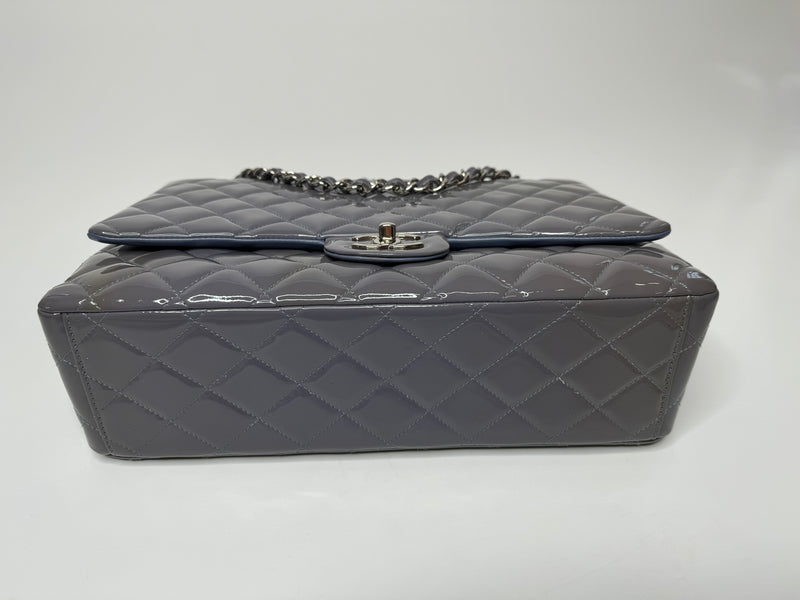 Chanel Classic Double Flap Maxi In Light Purple Patent Leather