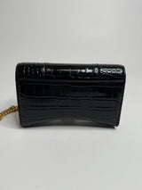 Balenciaga Croc Embossed Hourglass Wallet Chain Bag