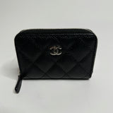 Chanel Black Caviar Zip Mini Wallet