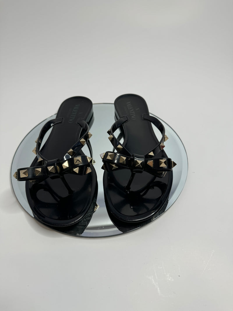 Valentino Garavani Black Jelly Sandals (Size 38 /UK 5)