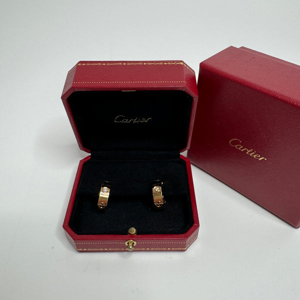 Cartier Love 18ct Rose-gold And Diamond Earrings