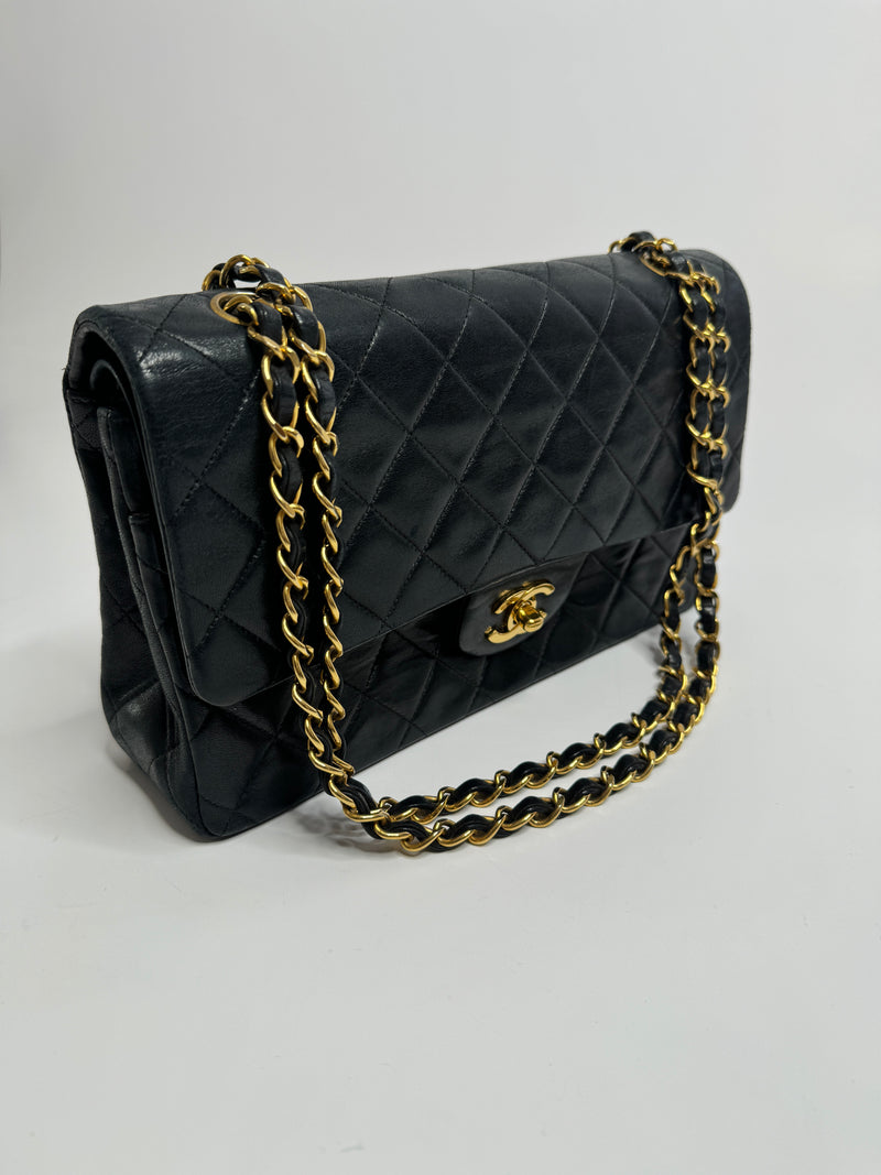 Chanel Vintage Medium Classic Flap In Lambskin With 24k GH