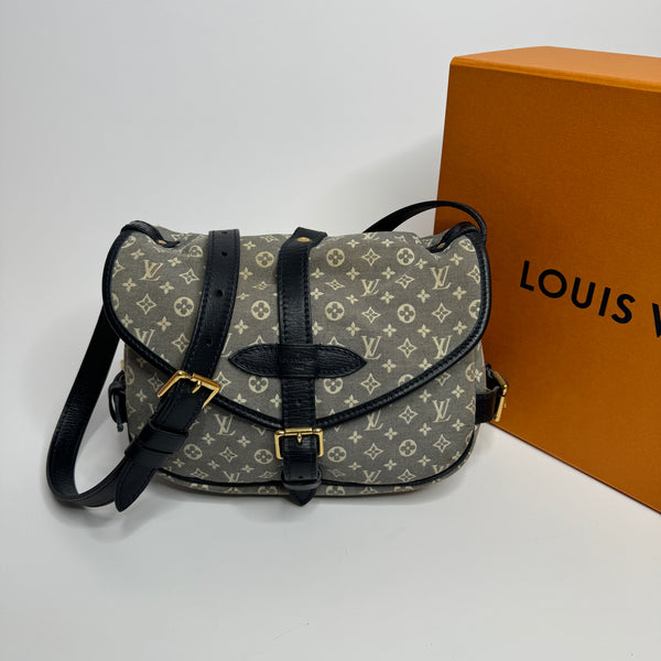 Louis Vuitton Vintage Satchel Bag In Navy Monogram Print