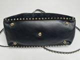 Valentino Rockstud Shoulder Bag in Black Suede/Leather
