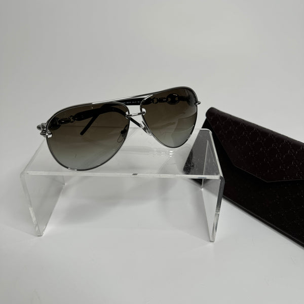 Gucci Aviator Sunglasses With Black Lenses