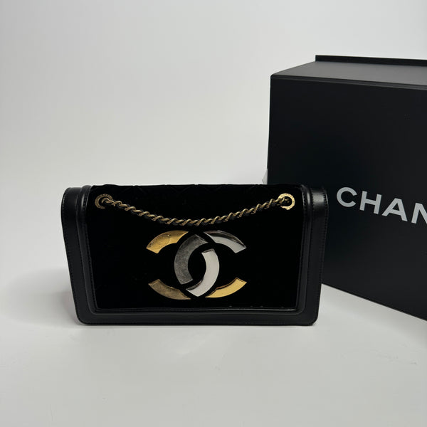 Chanel Black Velvet CC Flap Bag