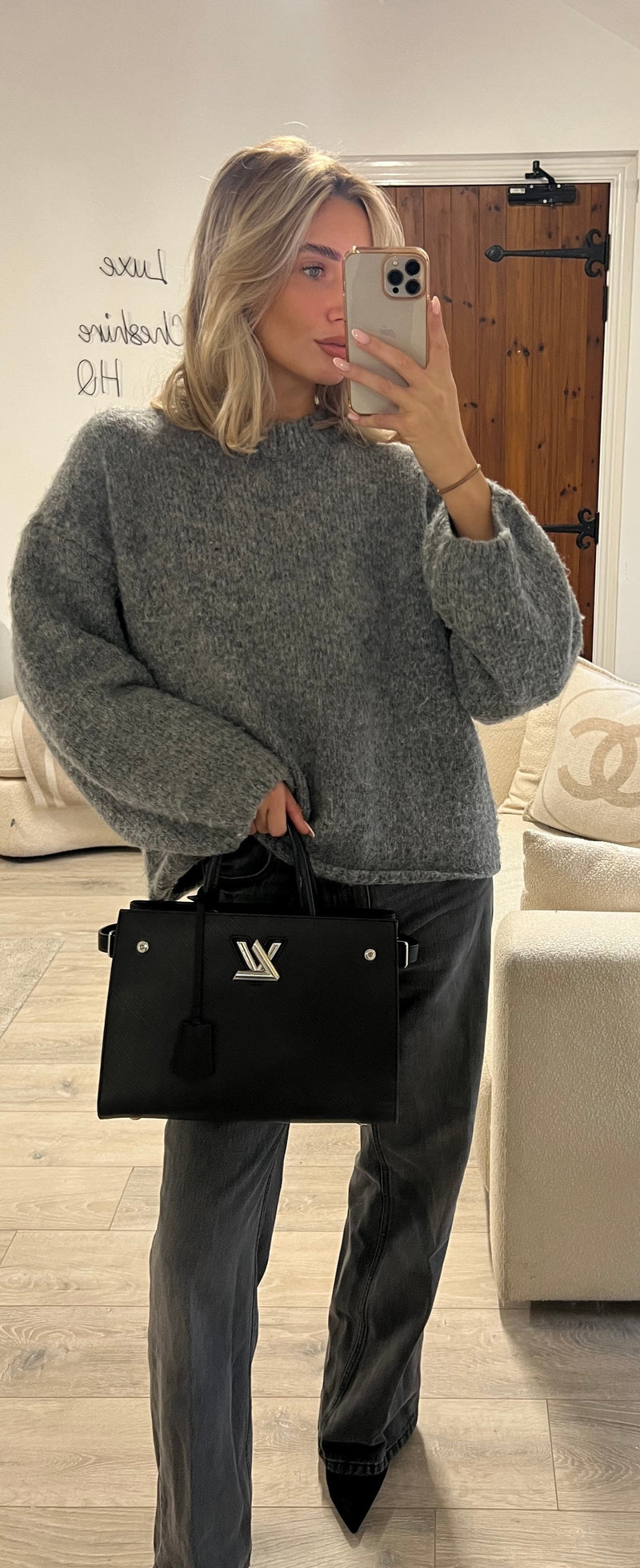 Louis Vuitton Black Epi Leather Twist Tote Bag