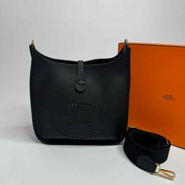 Hermès Evelyne 29 In Black Clemence With GHW