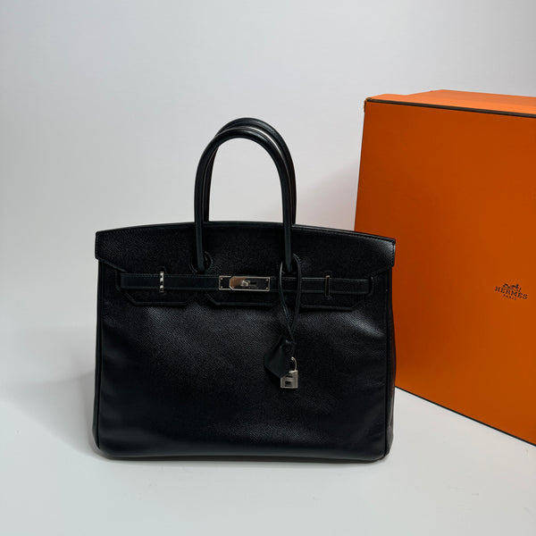 Hermès Birkin 35 Black Epsom With Palladium Hardware