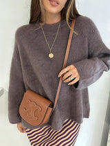 Celine Folco Cuir Triomphe Tan Leather Crossbody Bag