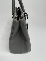Prada Grey Saffiano Leather Galleria Tote