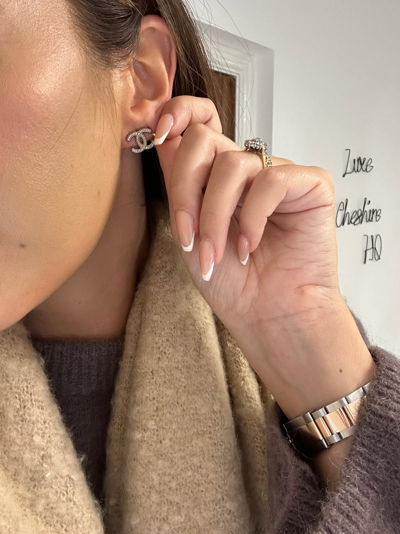 Chanel CC Stud Earrings