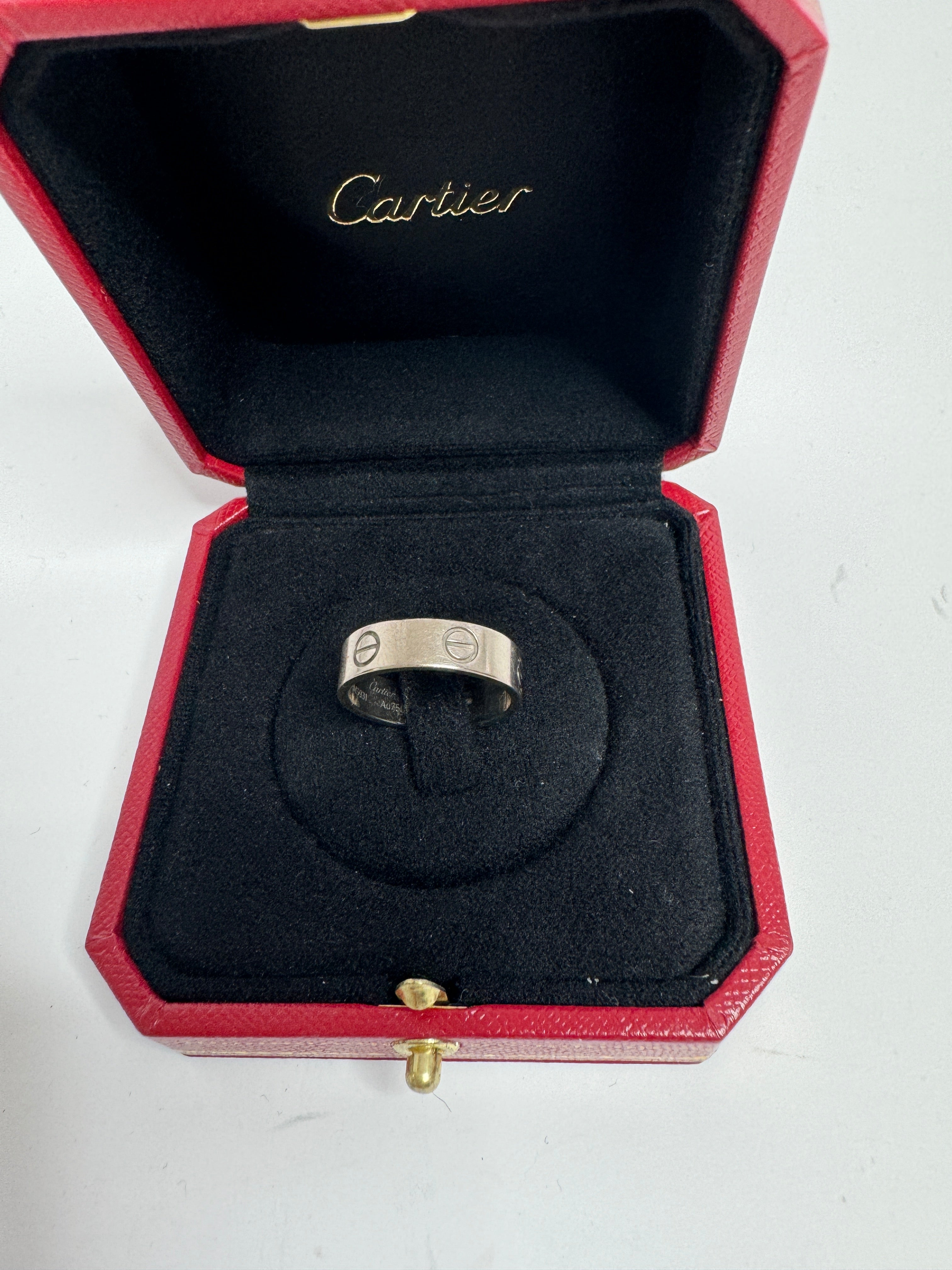 cartier love ring in 18ct white gold size 55