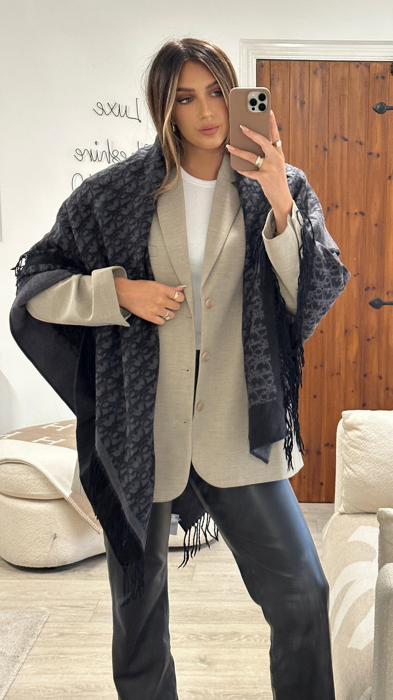 Christian Dior Oblique Wool Blanket Scarf
