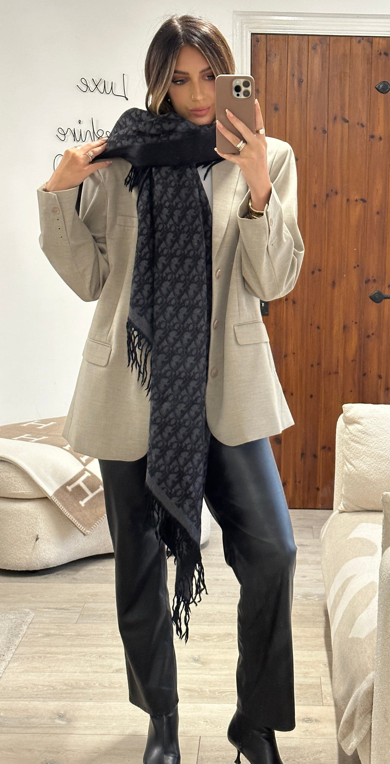 Christian Dior Oblique Wool Blanket Scarf