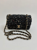 Chanel 22c Tweed Sequin Mini Rectangle Bag