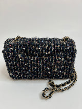Chanel 22c Tweed Sequin Mini Rectangle Bag