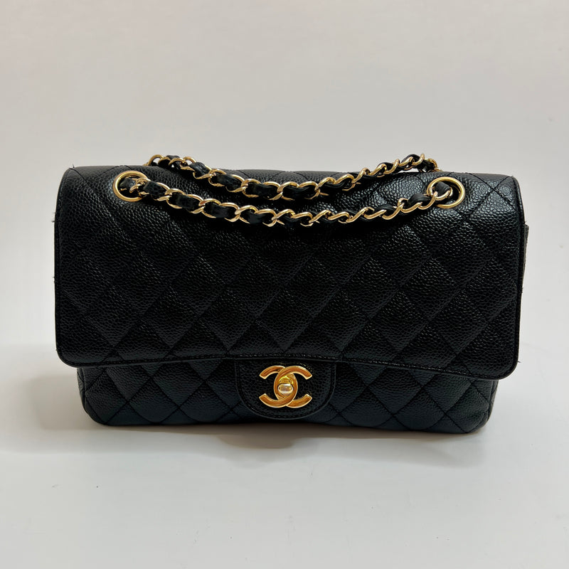 Chanel Black Caviar Leather Medium Classic Double Flap