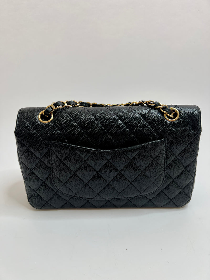 Chanel Black Caviar Leather Medium Classic Double Flap