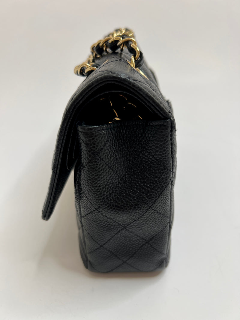 Chanel Black Caviar Leather Medium Classic Double Flap