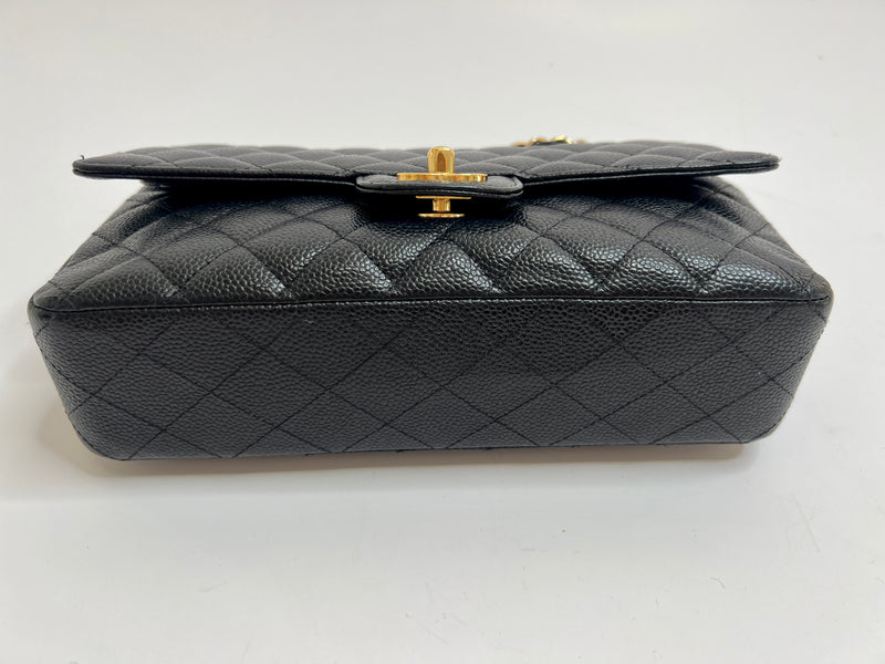 Chanel Black Caviar Leather Medium Classic Double Flap