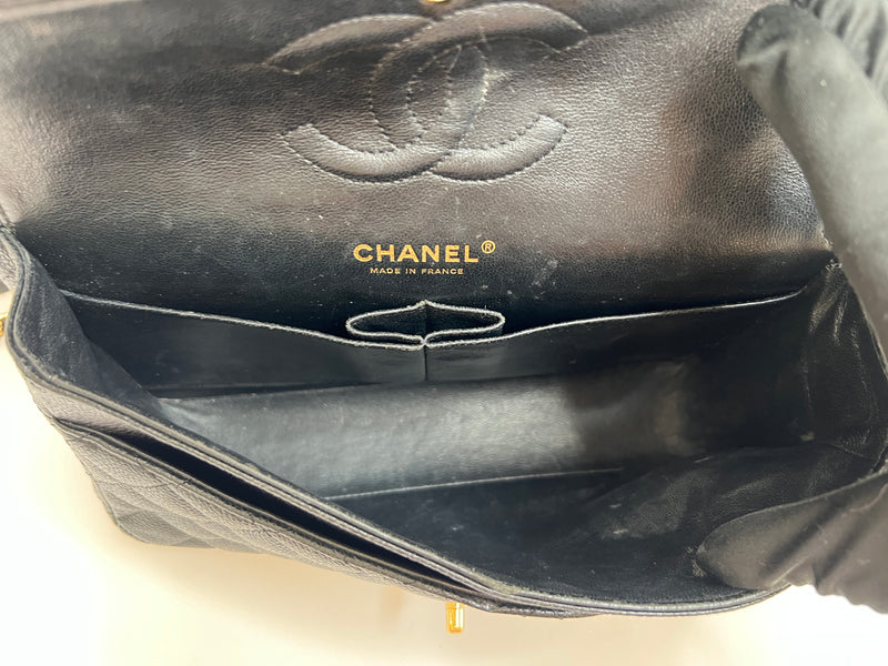 Chanel Black Caviar Leather Medium Classic Double Flap