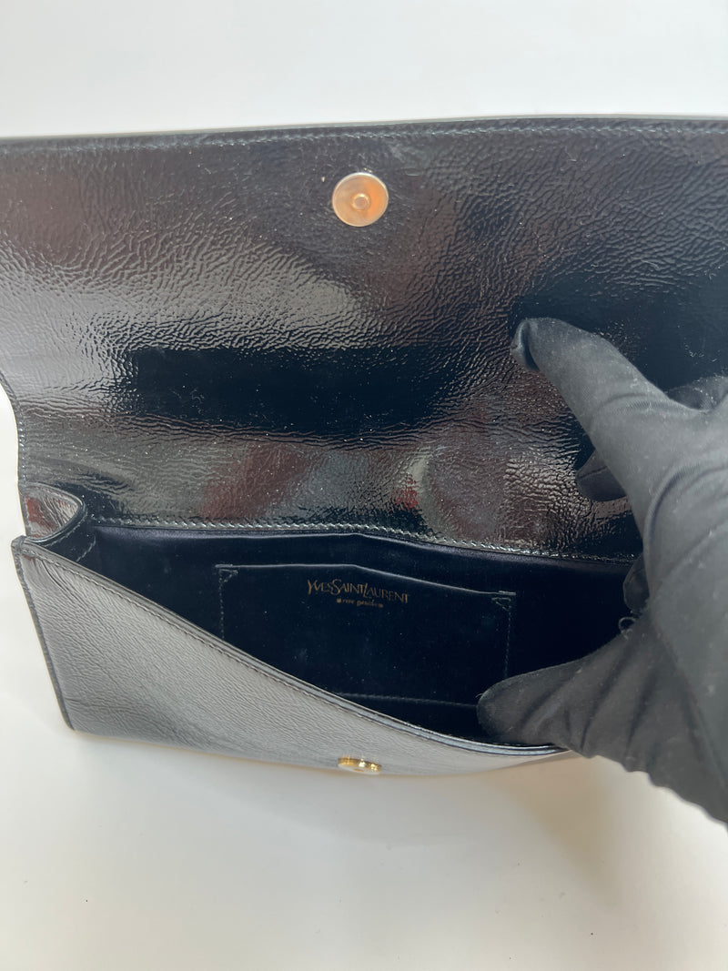 Saint Laurent Belle De Jour Clutch In Black Leather