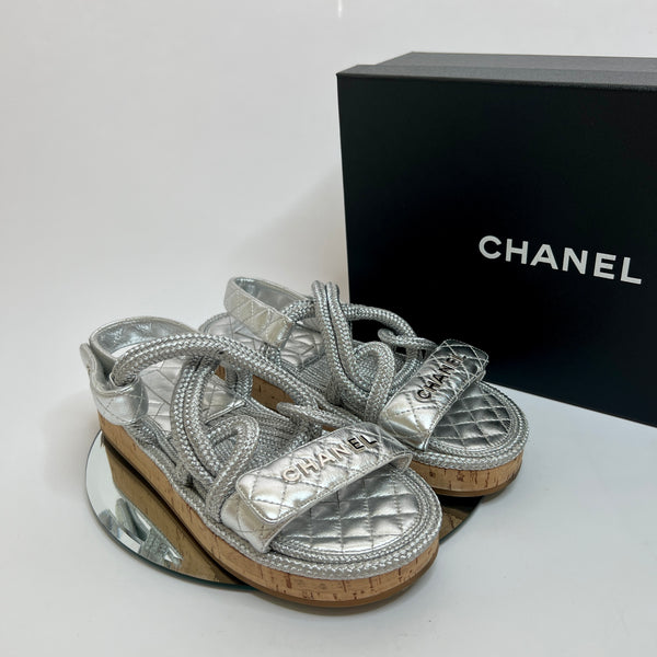 Chanel Silver Rope Sandals (Size 37/UK 4)