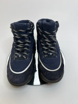 Chanel Navy Nylon And Suede High Top Lace Up Sneakers (Size 37 /UK 4)