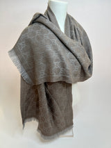 Gucci Brown/Grey Monogram Scarf