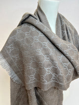 Gucci Brown/Grey Monogram Scarf