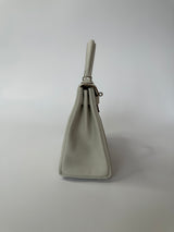 Hermès Kelly 28 II Retourne In Gris Pale With Palladium Hardware