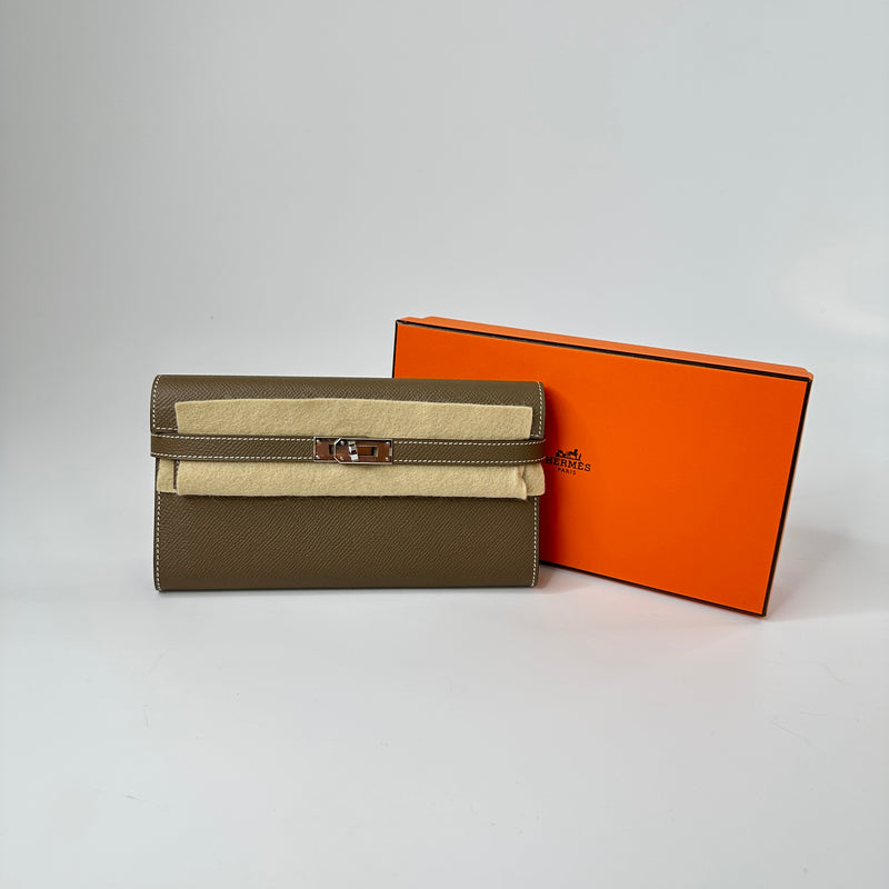 Hermès Kelly Classic Wallet In Etoupe Epsom Leather