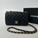 Chanel Mini Rectangle Flap Bag In Navy Lambskin
