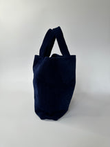 Chanel Navy Cotton Plaque  Beach Bag