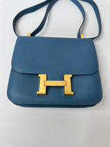 Hermès Constance 24 In Blue Epsom Leather