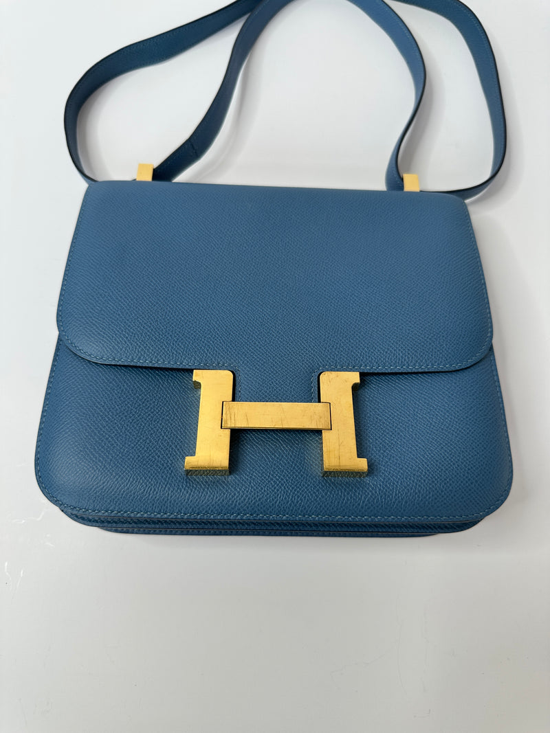 Hermès Constance 24 In Blue Epsom Leather