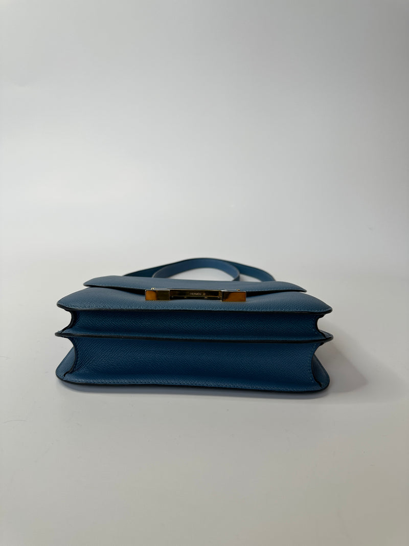 Hermès Constance 24 In Blue Epsom Leather